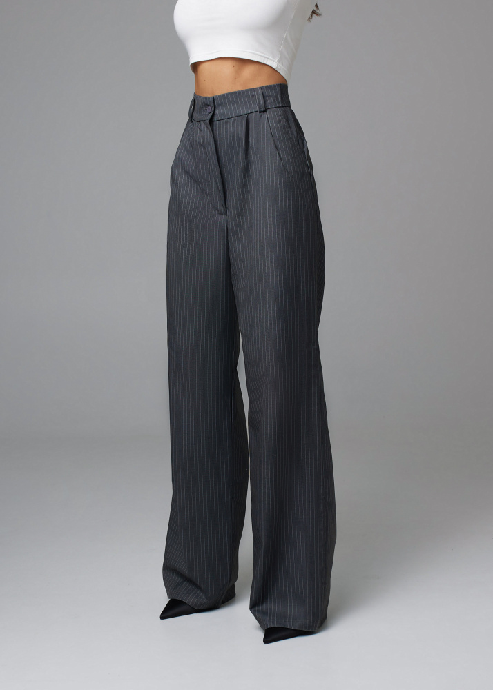 Брюки classic серые в полоску  ALÁBEL