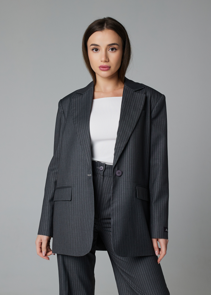 Пиджак classic серый в полоску  ALÁBEL