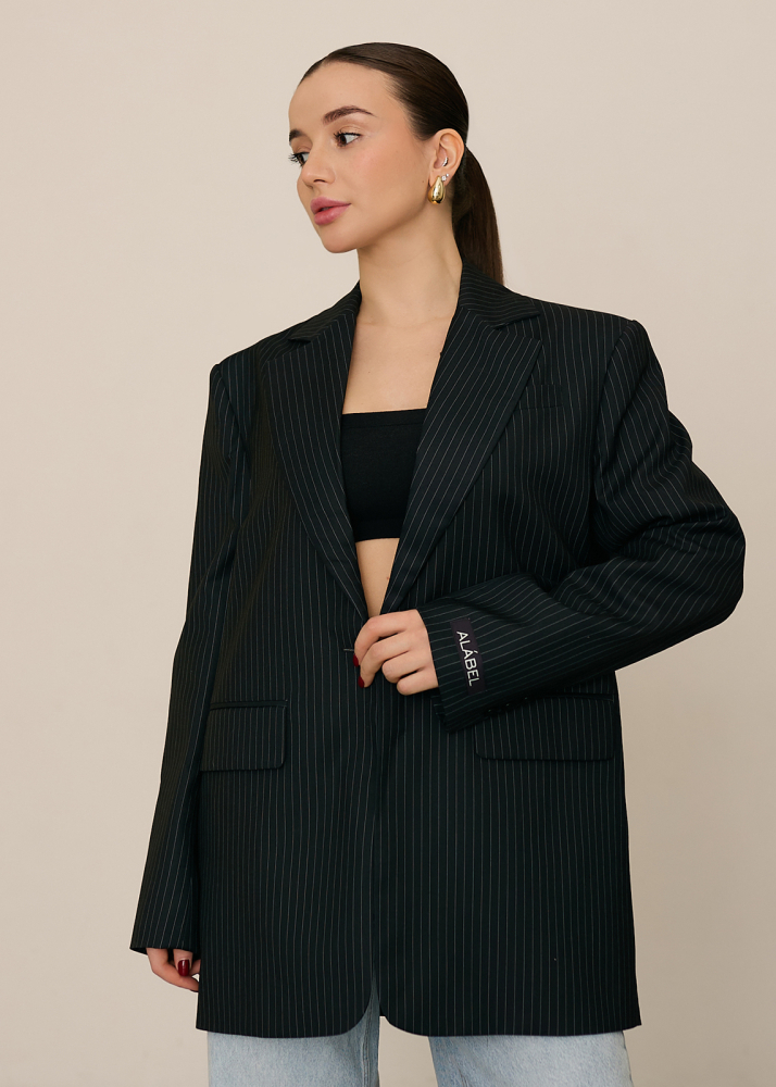 Пиджак classic черный в полоску  ALÁBEL