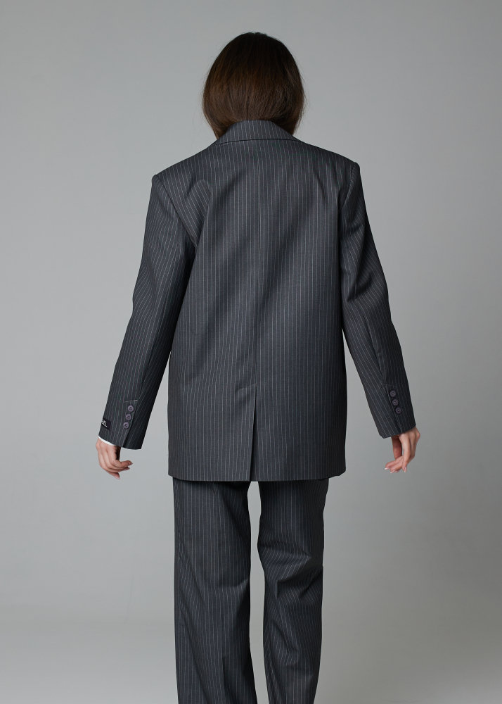 Пиджак classic серый в полоску  ALÁBEL