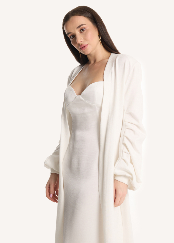 Кардиган трикотажный макси белый ALÁBEL