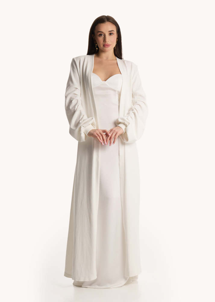 Кардиган трикотажный макси белый ALÁBEL