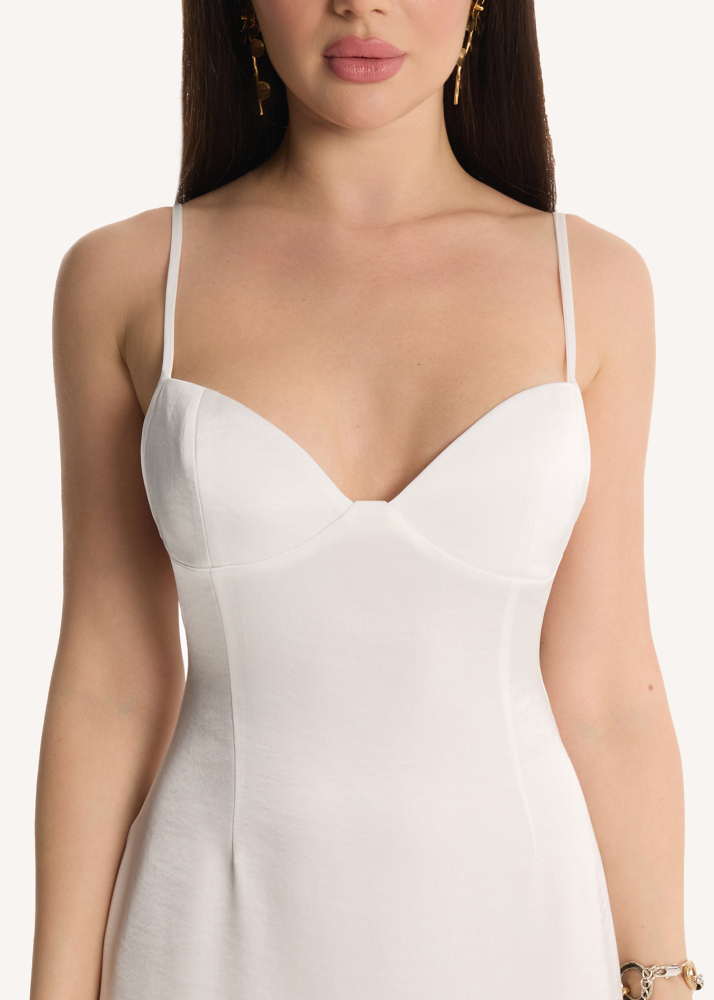 Платье-комбинация макси белое ALÁBEL