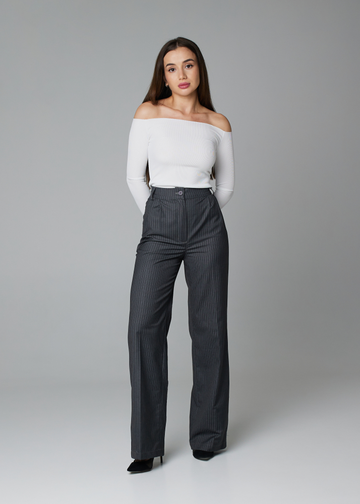 Брюки classic серые в полоску  ALÁBEL